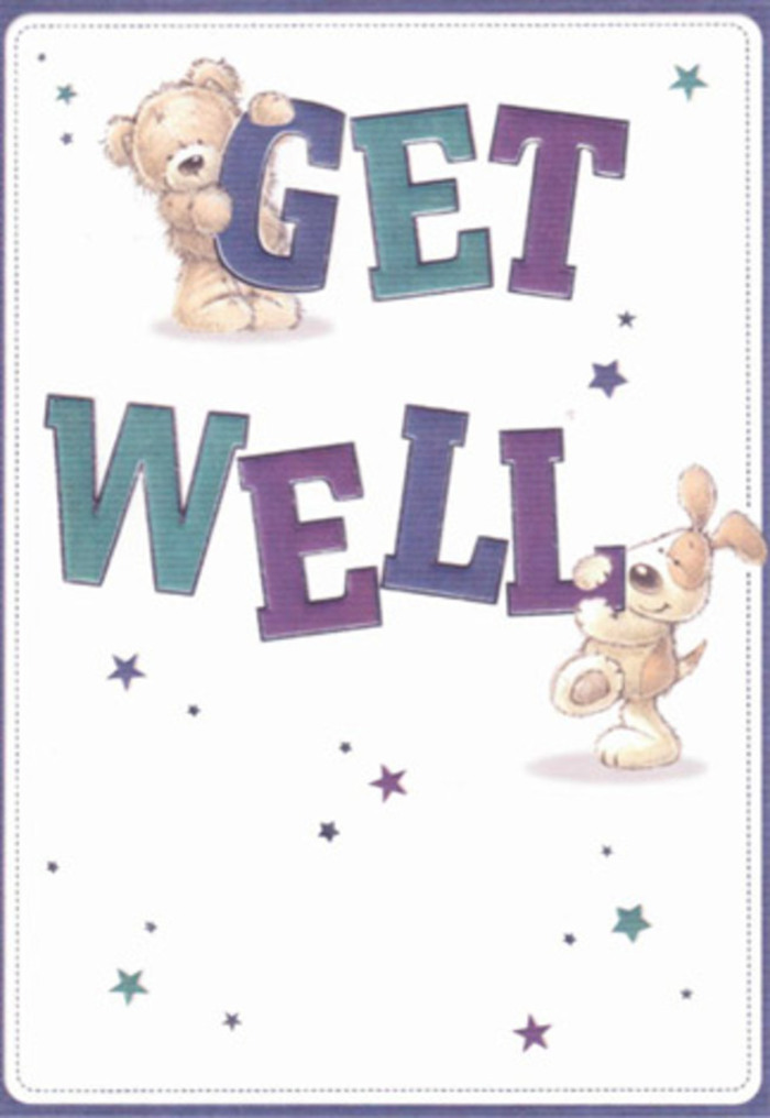This beautifully illustrated get well card radiates gentle encouragement, its charm anchored by the lovable duo of a fuzzy bear and a floppy-eared puppy. As they interact-one clutching the bold 'GET,' the other nuzzling alongside 'WELL'-their whimsical poses and friendly energy fill the frame with hope and delight, echoing the vibrant, neighbourly spirit of Brixton's Atlantic Road. Shades of royal purple and cool teal energise the lettering, leaping confidently from a pristine white canvas that evokes freshness and clarity, much like a newly prepared bouquet awaiting delivery from Florist Brixton to Railton Road. Scattered stars in twilight blues and soft mauves provide a celestial backdrop, as though casting comforting wishes across the scene. The textures shine with lifelike detail; the plushness of the bear's fur and the puppy's silky ears appear almost tangible, exuding the same sense of tender care that goes into artfully arranging flowers for a loved one. This thoughtful composition carries a mood of innocence, belief, and community-a touch as uplifting as the first glimpses of sun in Brockwell Park after rain. Perfect for anyone in Brixton needing a boost, the card offers a gentle, heartfelt message akin to receiving a bouquet crafted with love and understanding, promising a moment of lightness and reassurance on the road to recovery.